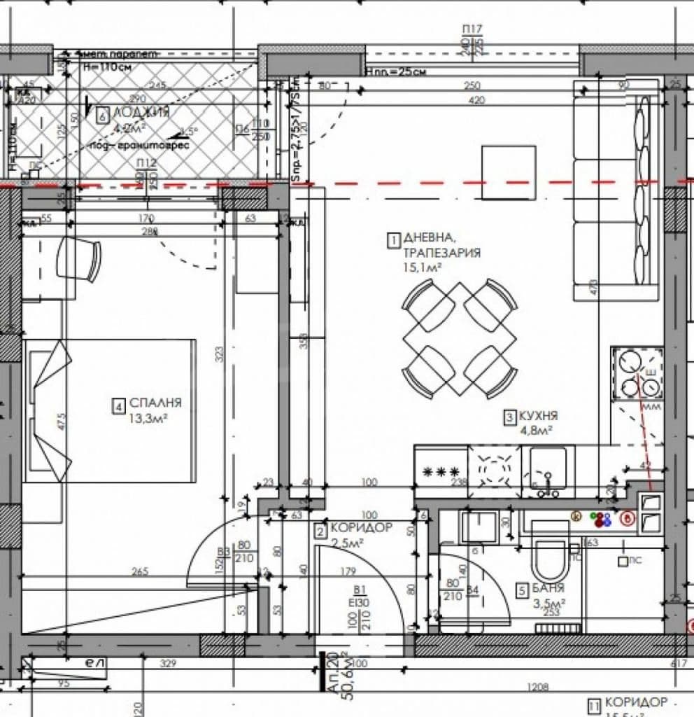 Апартаменты в Варне, Болгария, 60.87 м², фото 2