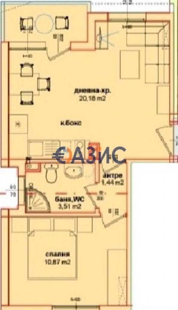 Апартаменты в Равде, Болгария, 53.7 м²