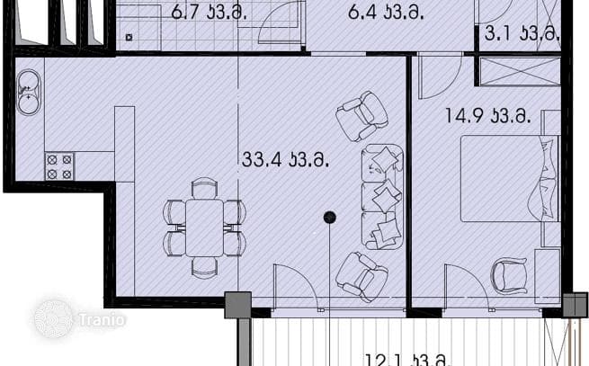 1-Bedroom Apartment with Panoramic Nature Views in Tbilisi City Center, photo 3