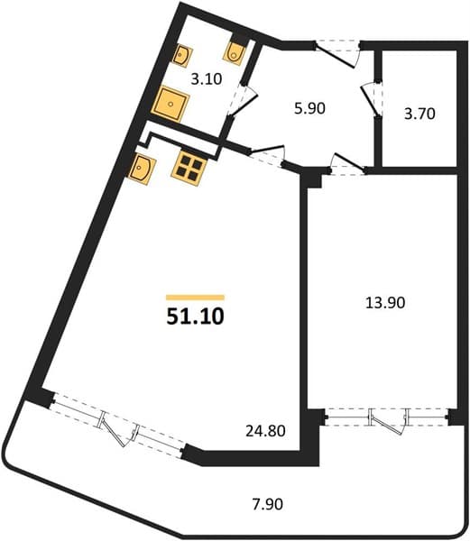 1 к. квартира 59.30 кв. м, 2/3 этаж. ЖК Монако, Агой, Россия