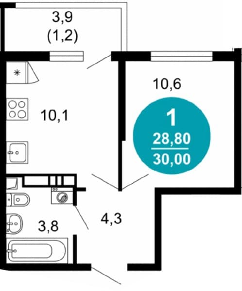 Studio Apartment in Lestoriya, Sochi