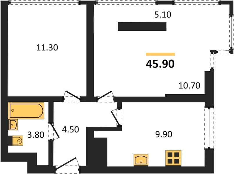 1-Bedroom Apartment with City and Mountain Views in Sochi