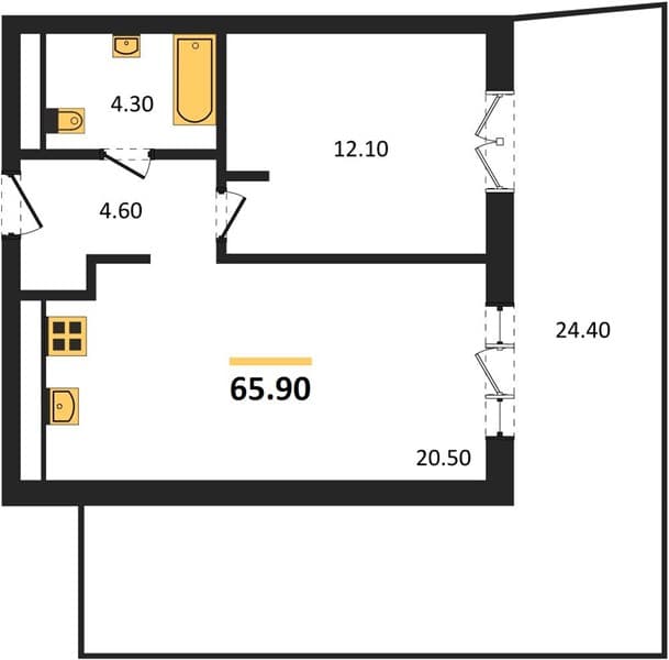 1-Bedroom Apartment in Morello Hotel Complex, Anapa