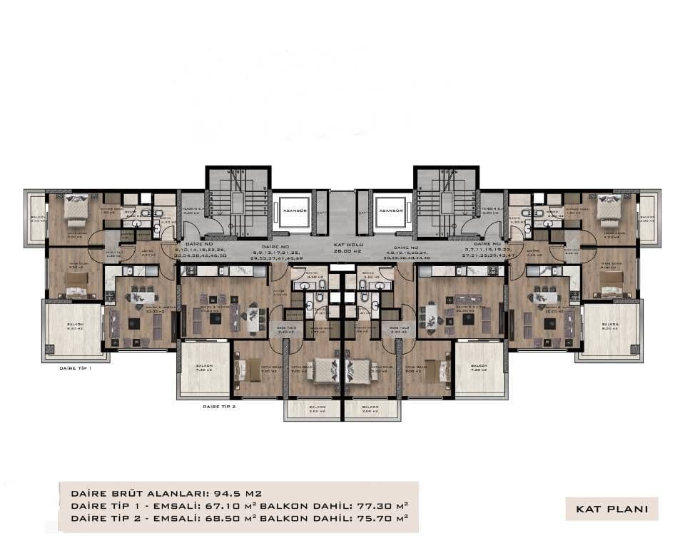 Апартаменты в Мерсине, Турция, 68 м², фото 4
