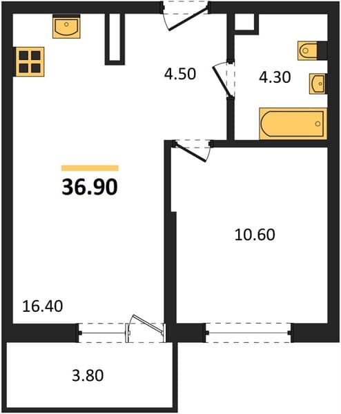 1-Bedroom Apartment in Lestoriya, Sochi