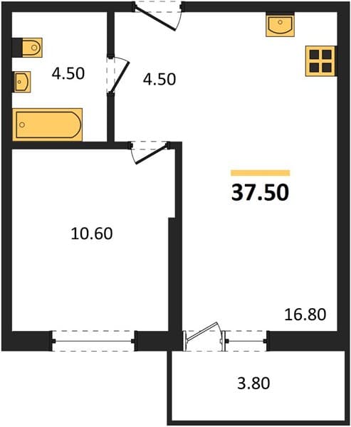 Studio Apartment in Lestoria, Sochi