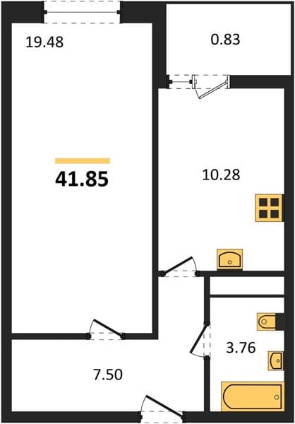1-Bedroom Apartment in Centralny Complex, Anapa