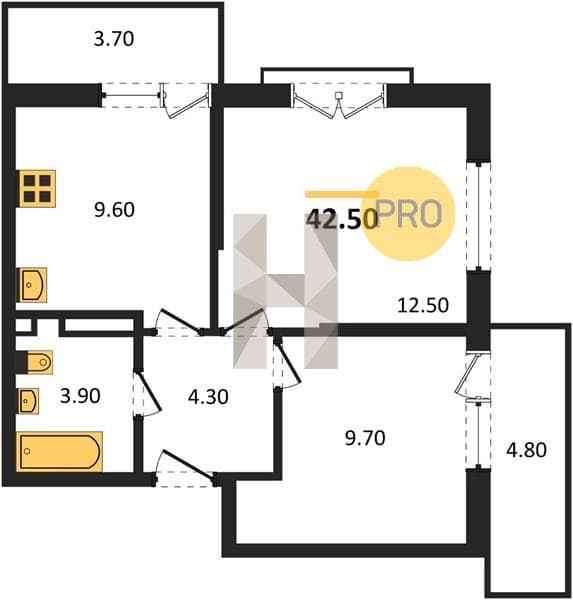 2-Bedroom Apartment in Flora, Kudepsta, Sochi