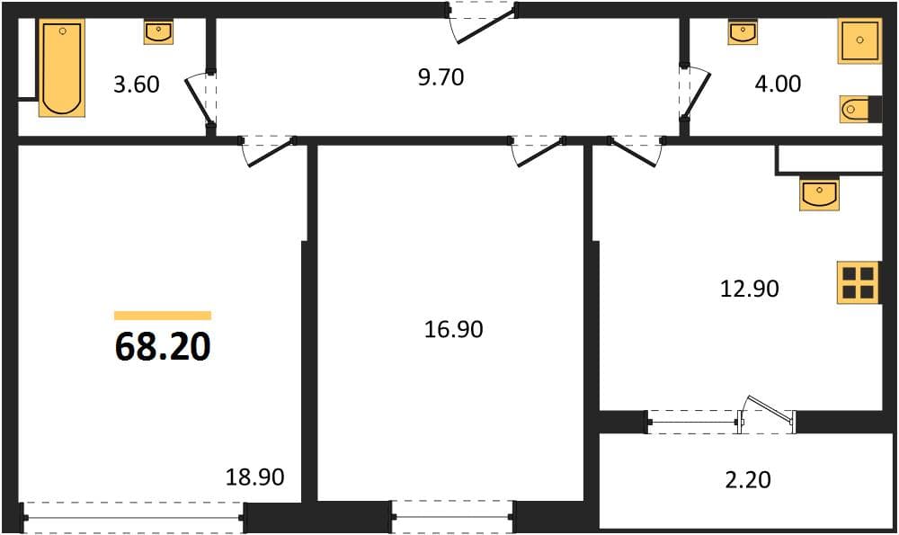 2-Bedroom Apartment in Anapa