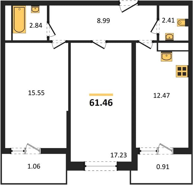 2-Bedroom Apartment in Centralnyy, Anapa