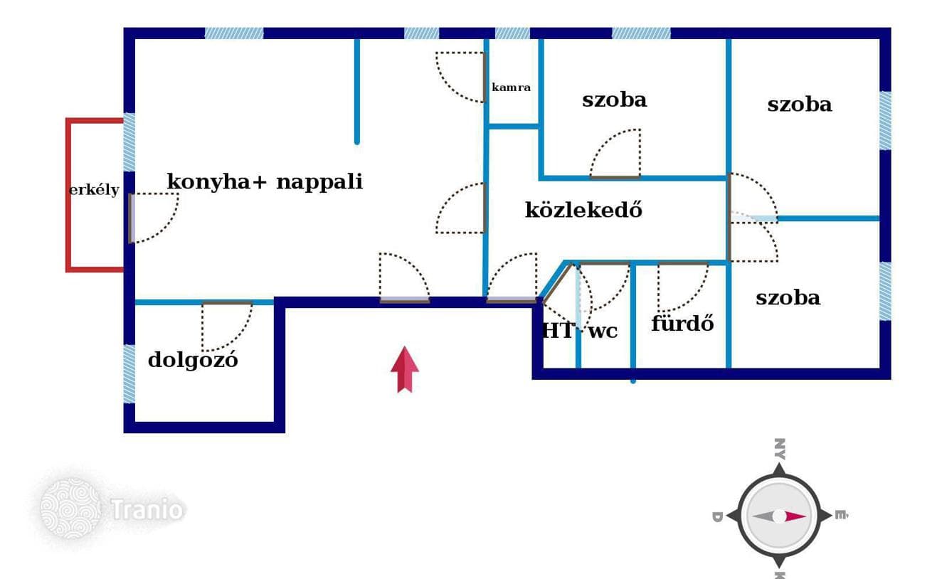 4-комнатная квартира 93 м² в Будапеште, Венгрия