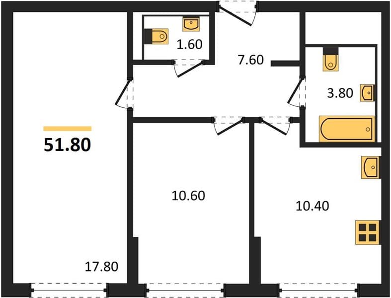 1-Bedroom Apartment with Sea View in Novorossiysk