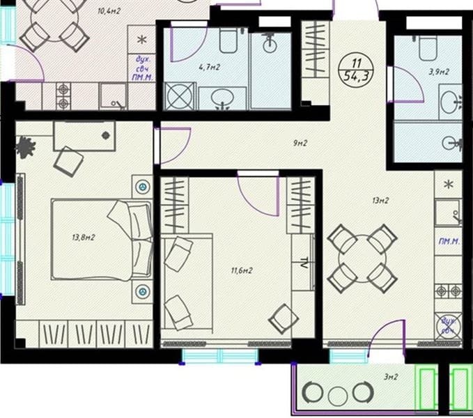 2-Bedroom Apartment in Olivia, Sochi