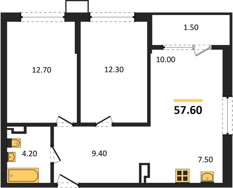 2-Bedroom Apartment with Mountain Views in Tsemdolina, Novorossiysk