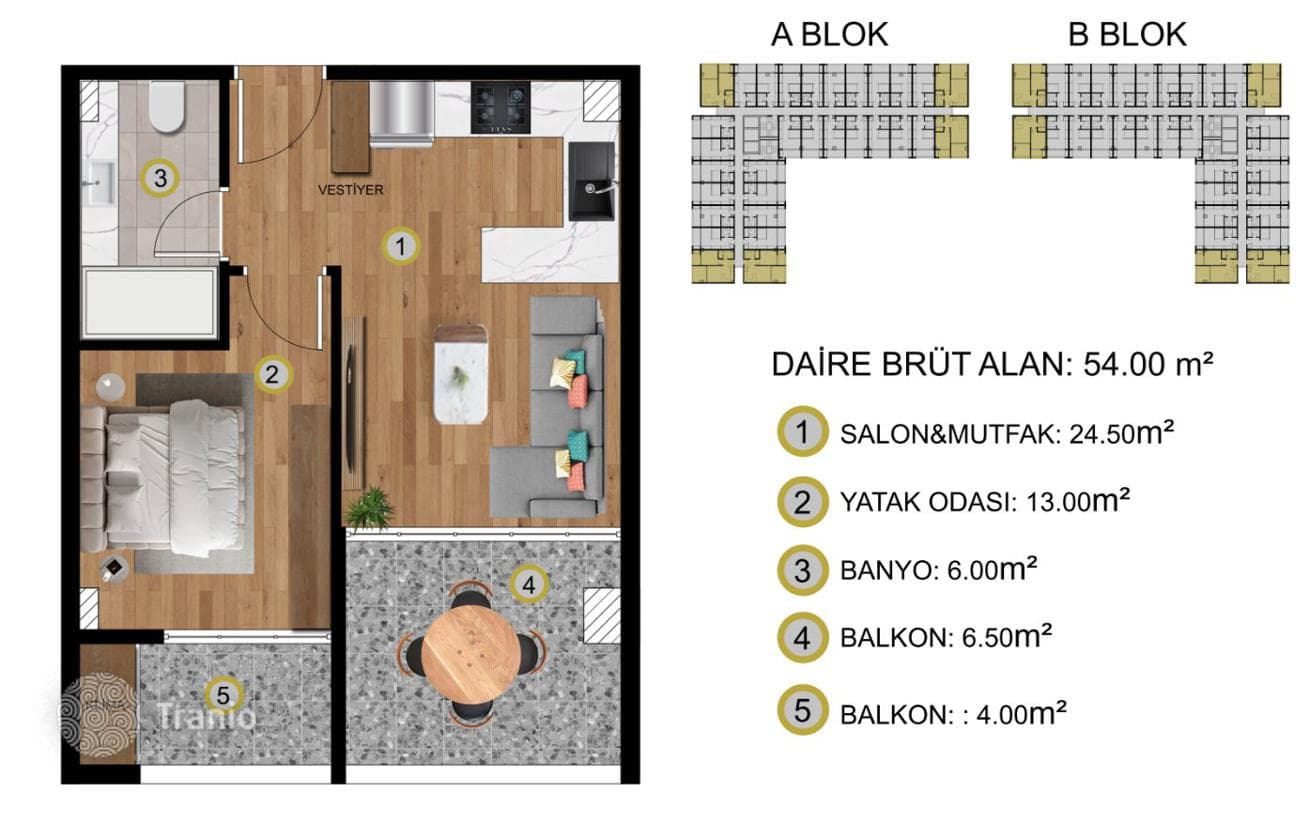 Buy-to-Let 1-Bedroom Apartments in Tosmur, Mersin, photo 5