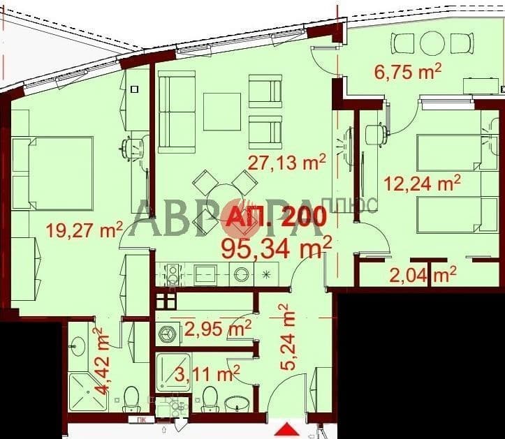Квартира в Бургасе, Болгария, 110 м²