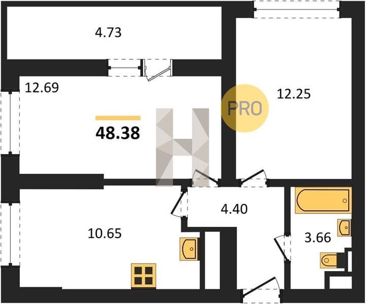 2-Bedroom Apartment on the 16th Floor in Kislorod, Sochi