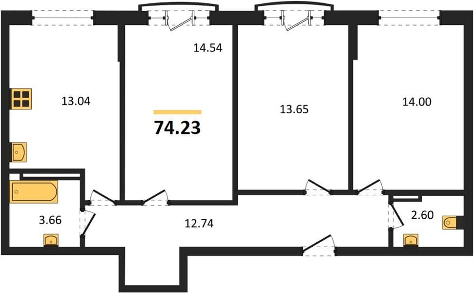 2-Bedroom Apartment in Svetsky Les, Sochi