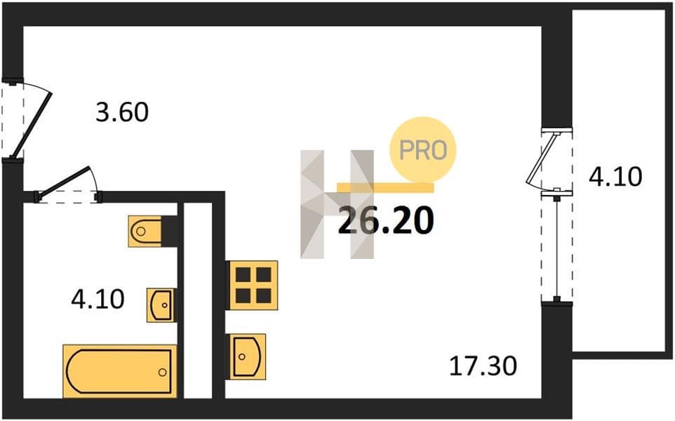 Studio Apartment in Oblaka-3, Novorossiysk