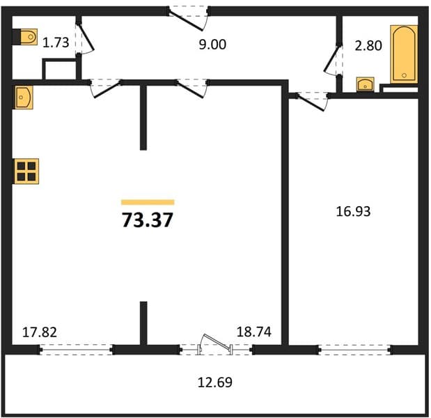 2-Bedroom Apartment in Svetsky Les, Sochi