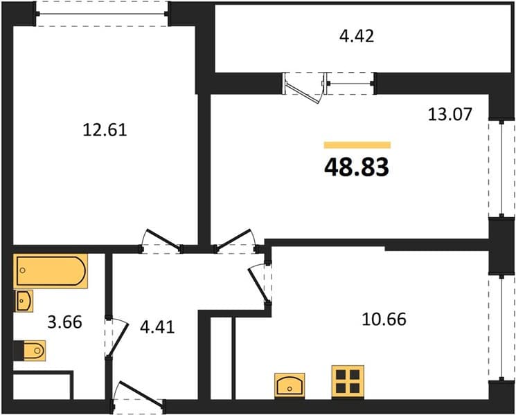 2-Bedroom Apartment in Oxygen, Sochi