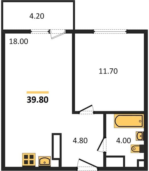 1-Bedroom Apartment in Oblaka-2, Novorossiysk