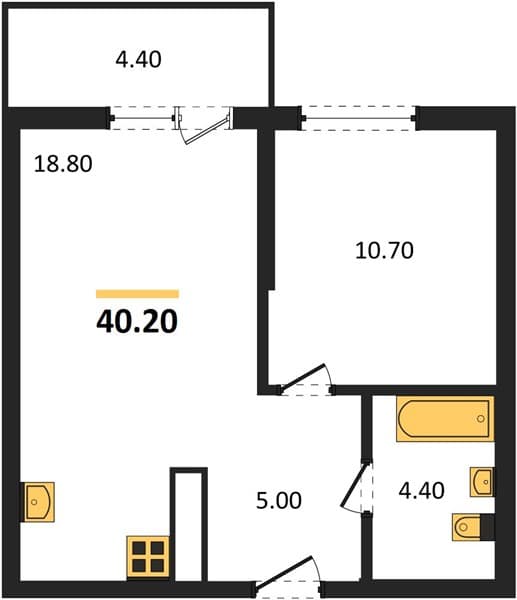 Studio Apartment in Oblaka-3 Residential Complex, Novorossiysk