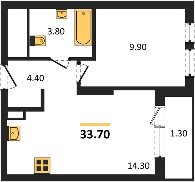 Studio Apartment with Sea View in Novorossiysk