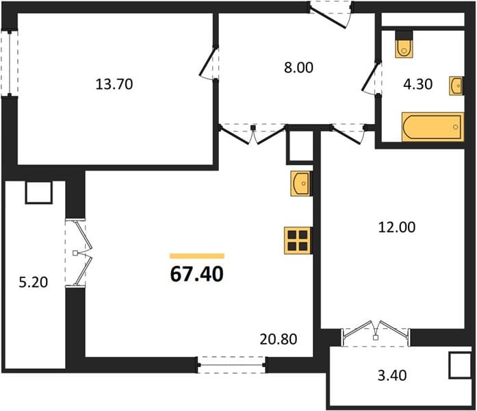 3-Bedroom Apartment with Beach Access in Golubitskaya