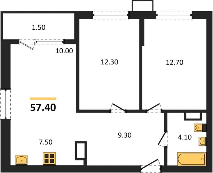 2-Bedroom Apartment with Mountain Views in Porto Novo, Tsemdolina, Novorossiysk