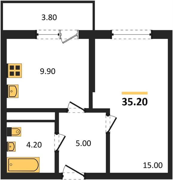 Studio Apartment in Oblaka-3, Novorossiysk