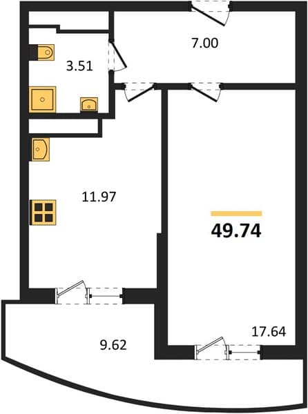 1-Bedroom Apartment with Resort Amenities in Khosta, Sochi