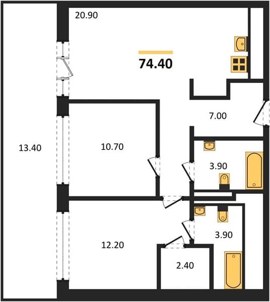 2-Bedroom Apartment in Hotel Complex Morello, Anapa