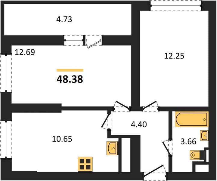2-Bedroom Apartment in Oxygen, Sochi