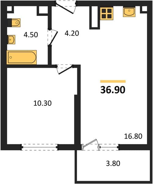 1-Bedroom Apartment in Lestoriya, Sochi