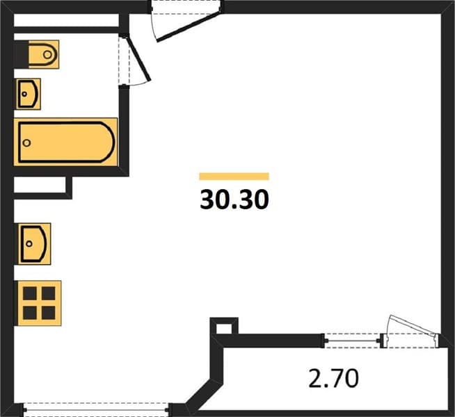 Studio Apartment in Mor Residential Complex, Mamayka, Sochi