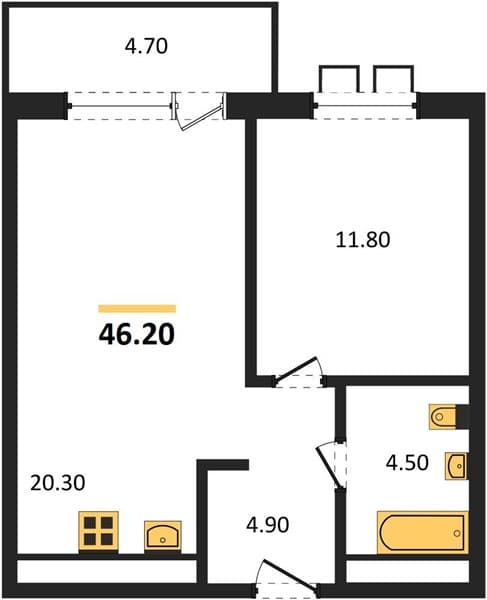 1-Bedroom Apartment in Gostinichnyy Kompleks More Tut, Golubitskaya