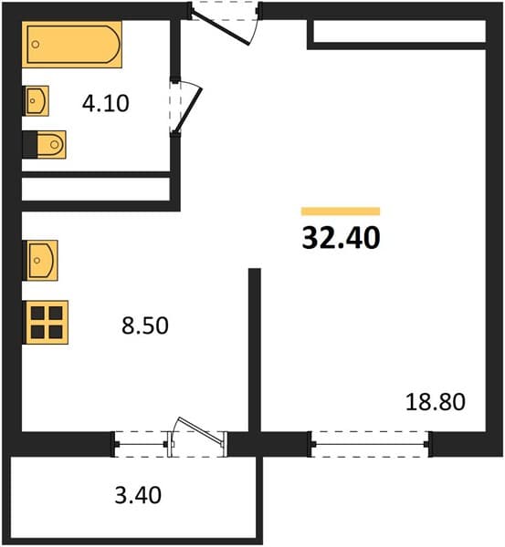 Studio Apartment in Oblaka-3, Novorossiysk