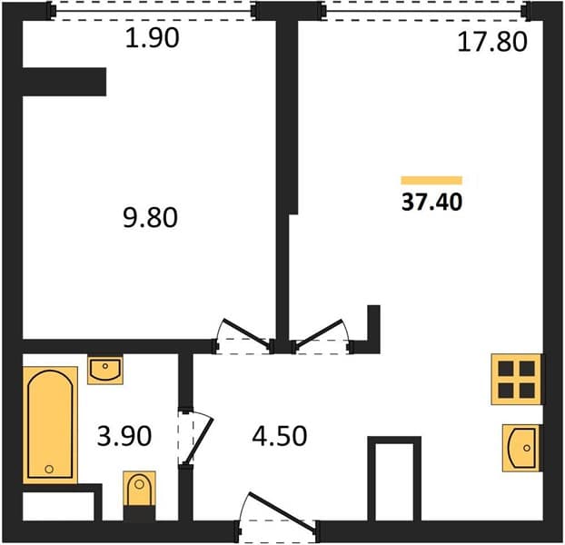 1-Bedroom Apartment with City View in Sochi