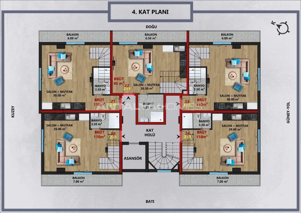 Пентхаус в Анталии, Турция, 95 м², фото 5
