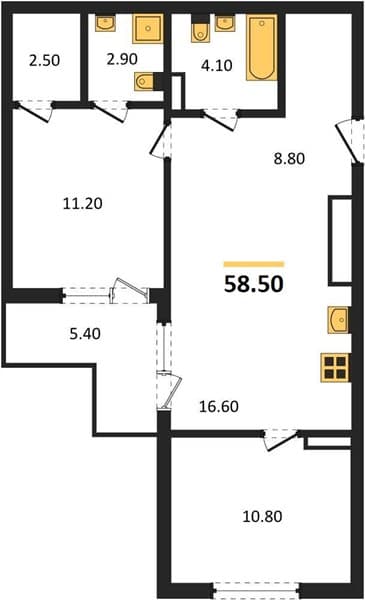 1-Bedroom Apartment with Roof Terrace in Kudepta, Sochi