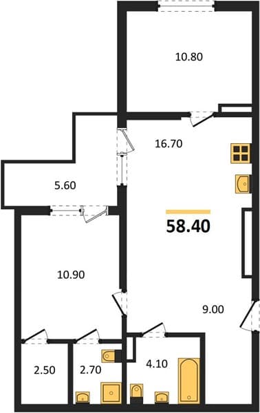 2-Bedroom Apartment in Lestoria, Kudepsta, Sochi