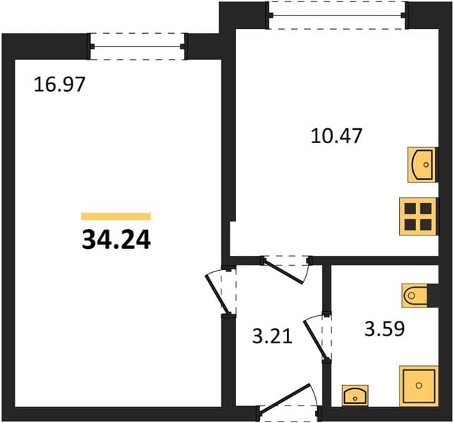 Studio Apartment in Oxygen Residential Complex, Sochi