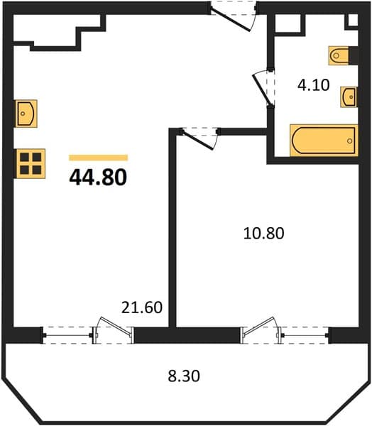 1-Bedroom Apartment in Neskuchny Sad, Sochi