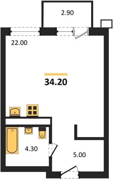 Studio Apartment in Guestinichnyy Complex More Tut, Golubitskaya