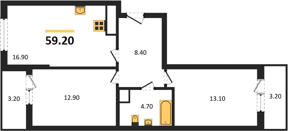 1-Bedroom Apartment in Oblaka-3, Novorossiysk
