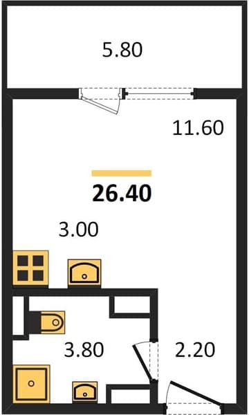 Studio Apartment in Mountain Quarter, Sochi