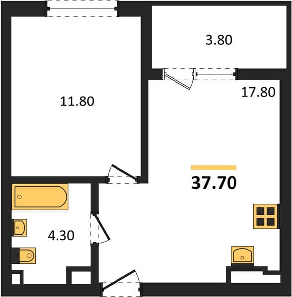 1-Bedroom Apartment with Mountain and Sea Views in Sochi