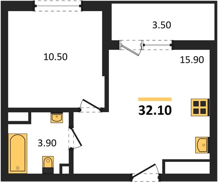 Studio Apartment in Oblaka-3, Novorossiysk