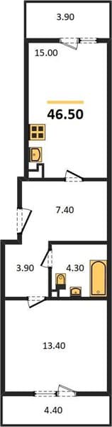 1-Bedroom Apartment in Oblaka-2, Novorossiysk